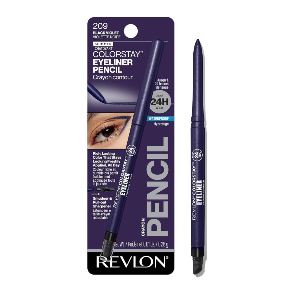 imageREVLON ColorStay Pencil Waterproof Eyeliner SmudgeProof Eye Makeup with BuiltIn Sharpener 212 Bronze 001 ozBLACK VIOLET