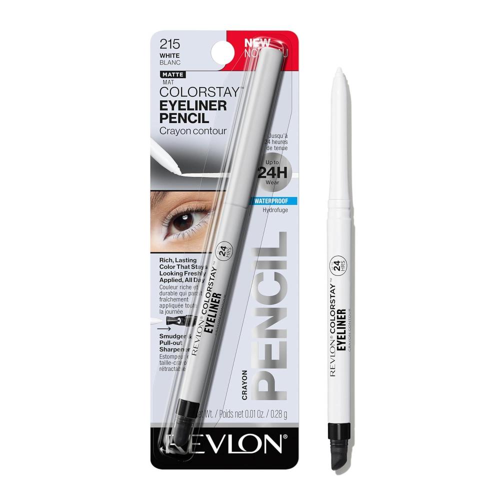 imageREVLON ColorStay Pencil Waterproof Eyeliner SmudgeProof Eye Makeup with BuiltIn Sharpener 212 Bronze 001 ozWhite