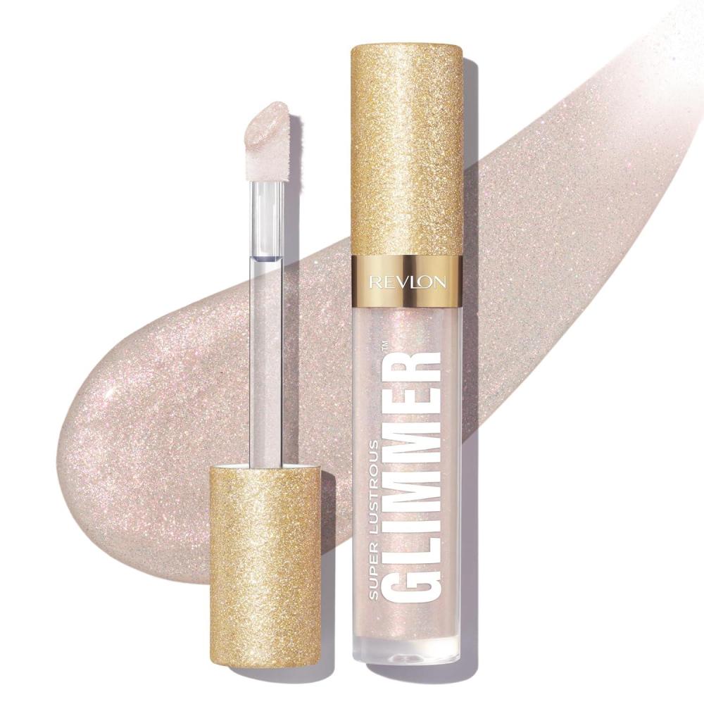 imageREVLON Super Lustrous Glimmer Gloss NonSticky Lip Gloss HighShine Finish PlantBased Glitter 006 Bronze Spark 013 fl oz001 Diamond Drama