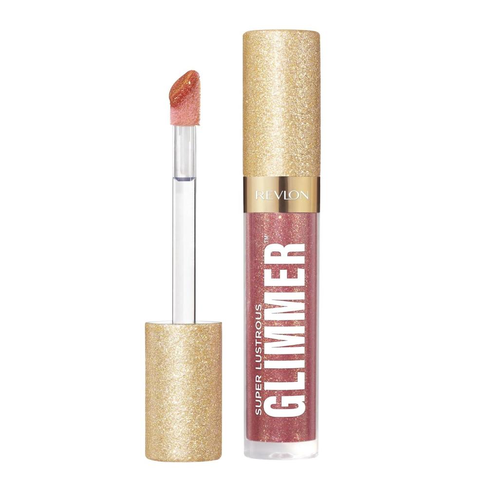 imageREVLON Super Lustrous Glimmer Gloss NonSticky Lip Gloss HighShine Finish PlantBased Glitter 006 Bronze Spark 013 fl oz005 Glazed Almond