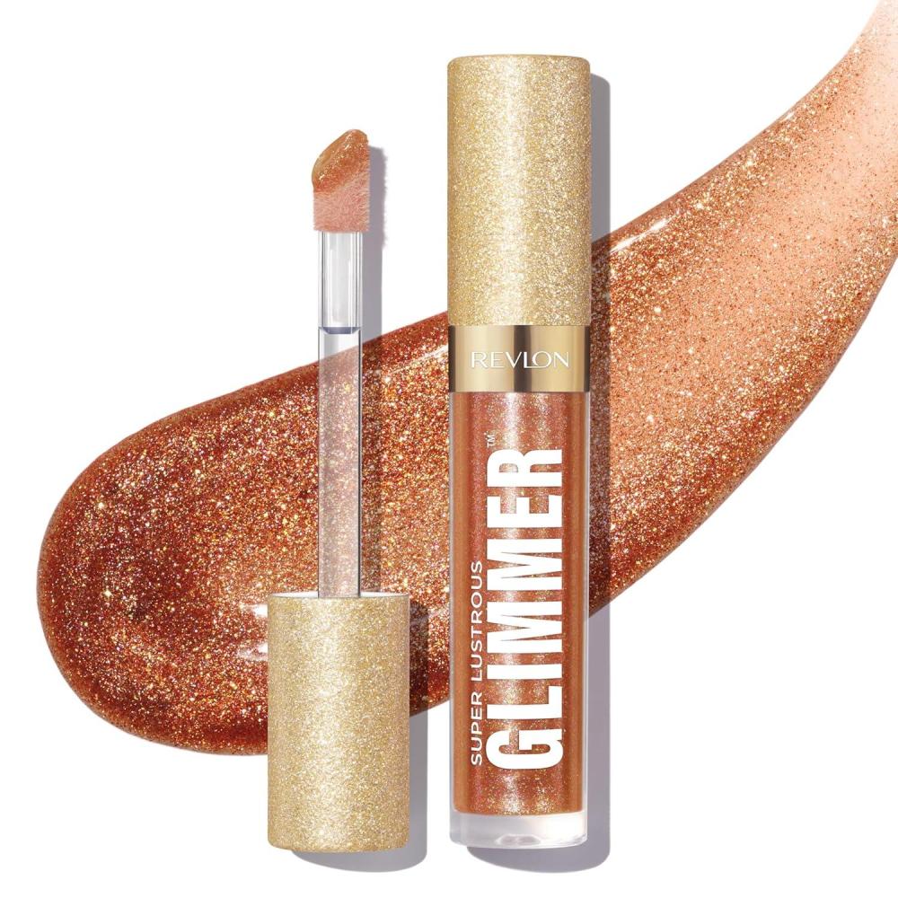 imageREVLON Super Lustrous Glimmer Gloss NonSticky Lip Gloss HighShine Finish PlantBased Glitter 006 Bronze Spark 013 fl oz006 Bronze Spark