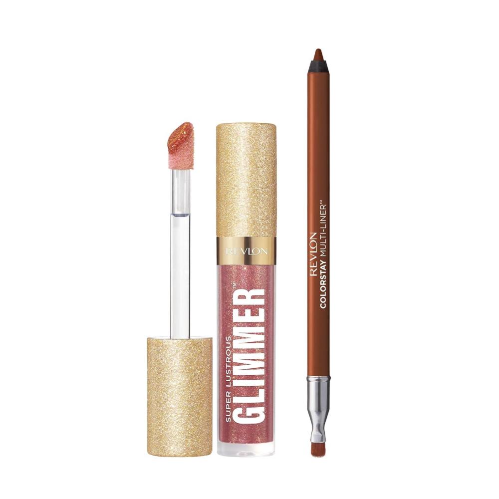 imageREVLON Super Lustrous Glimmer Gloss NonSticky Lip Gloss HighShine Finish PlantBased Glitter 006 Bronze Spark 013 fl ozGlazed Almond Off Roading