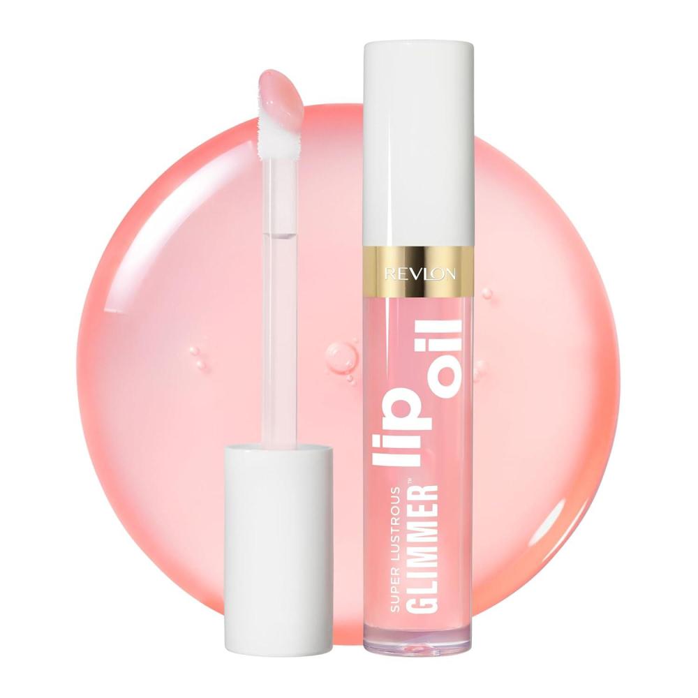 imageREVLON Super Lustrous Glimmer Lip Oil Moisturizing ampamp Tinted Shiny Finish Made with PlantBased Squalane 003 Glow Mama 013 fl oz001 Candy Hearts