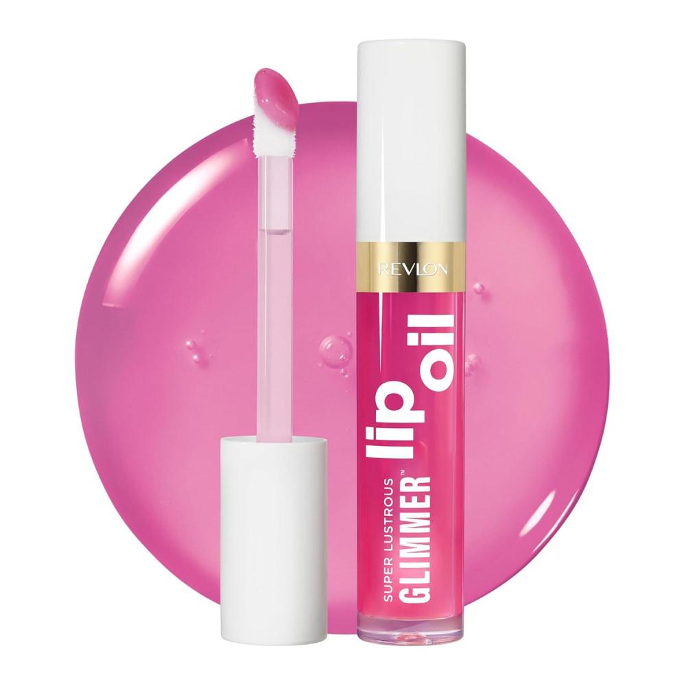 imageREVLON Super Lustrous Glimmer Lip Oil Moisturizing ampamp Tinted Shiny Finish Made with PlantBased Squalane 003 Glow Mama 013 fl oz004 Gone Rose