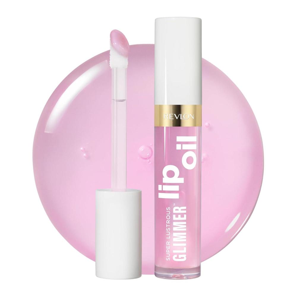 imageREVLON Super Lustrous Glimmer Lip Oil Moisturizing ampamp Tinted Shiny Finish Made with PlantBased Squalane 003 Glow Mama 013 fl oz005 Violit