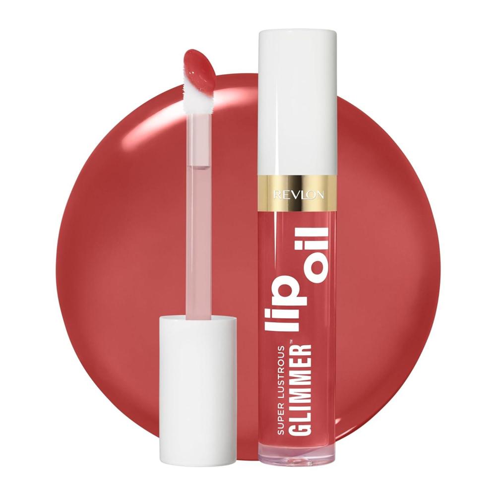 imageREVLON Super Lustrous Glimmer Lip Oil Moisturizing ampamp Tinted Shiny Finish Made with PlantBased Squalane 003 Glow Mama 013 fl oz008 Just Toasty