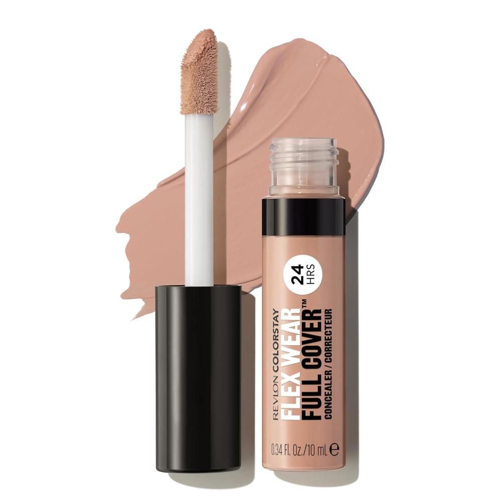 imageRevlon ColorStay Flex Wear Full Cover NonCreasing Concealer Infused with Hyaluronic Acid ampamp Vitamin E Flexible Longwear 060 Deep 034 Fl Oz055 Latte