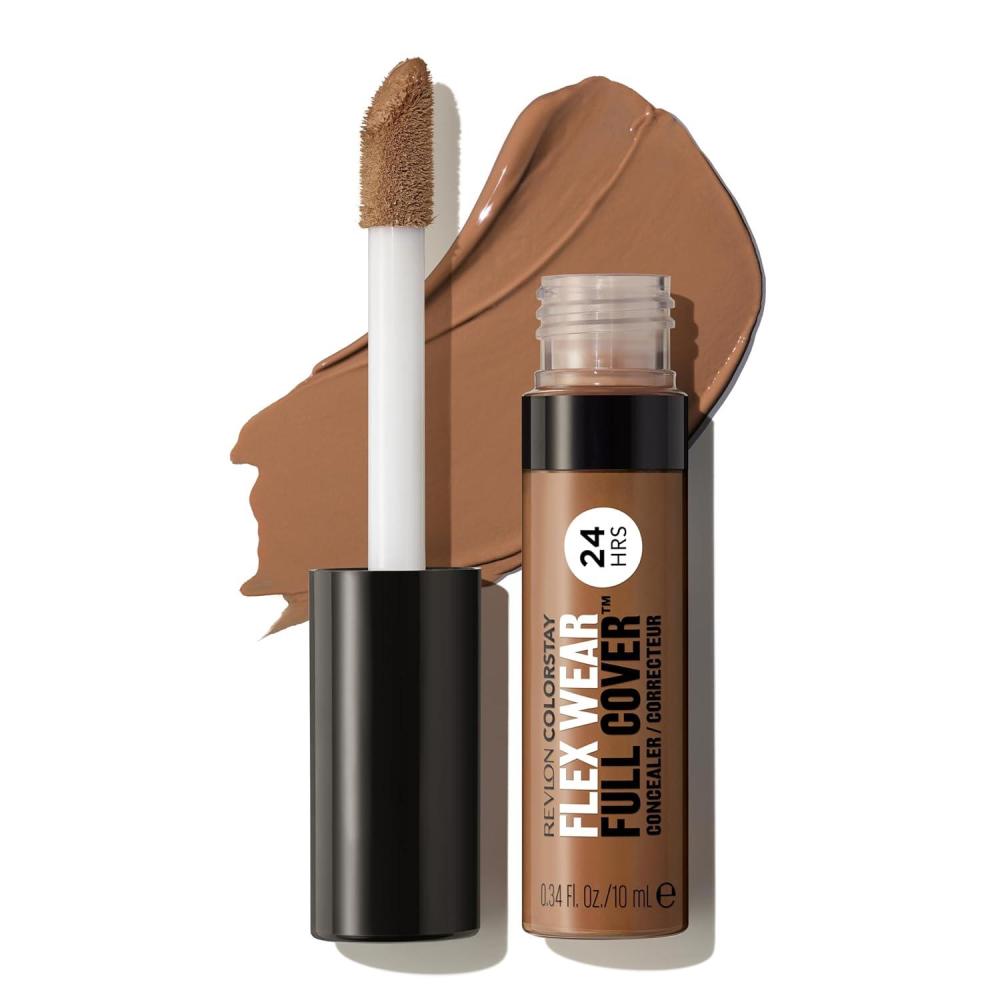 imageRevlon ColorStay Flex Wear Full Cover NonCreasing Concealer Infused with Hyaluronic Acid ampamp Vitamin E Flexible Longwear 060 Deep 034 Fl Oz076 Caramel