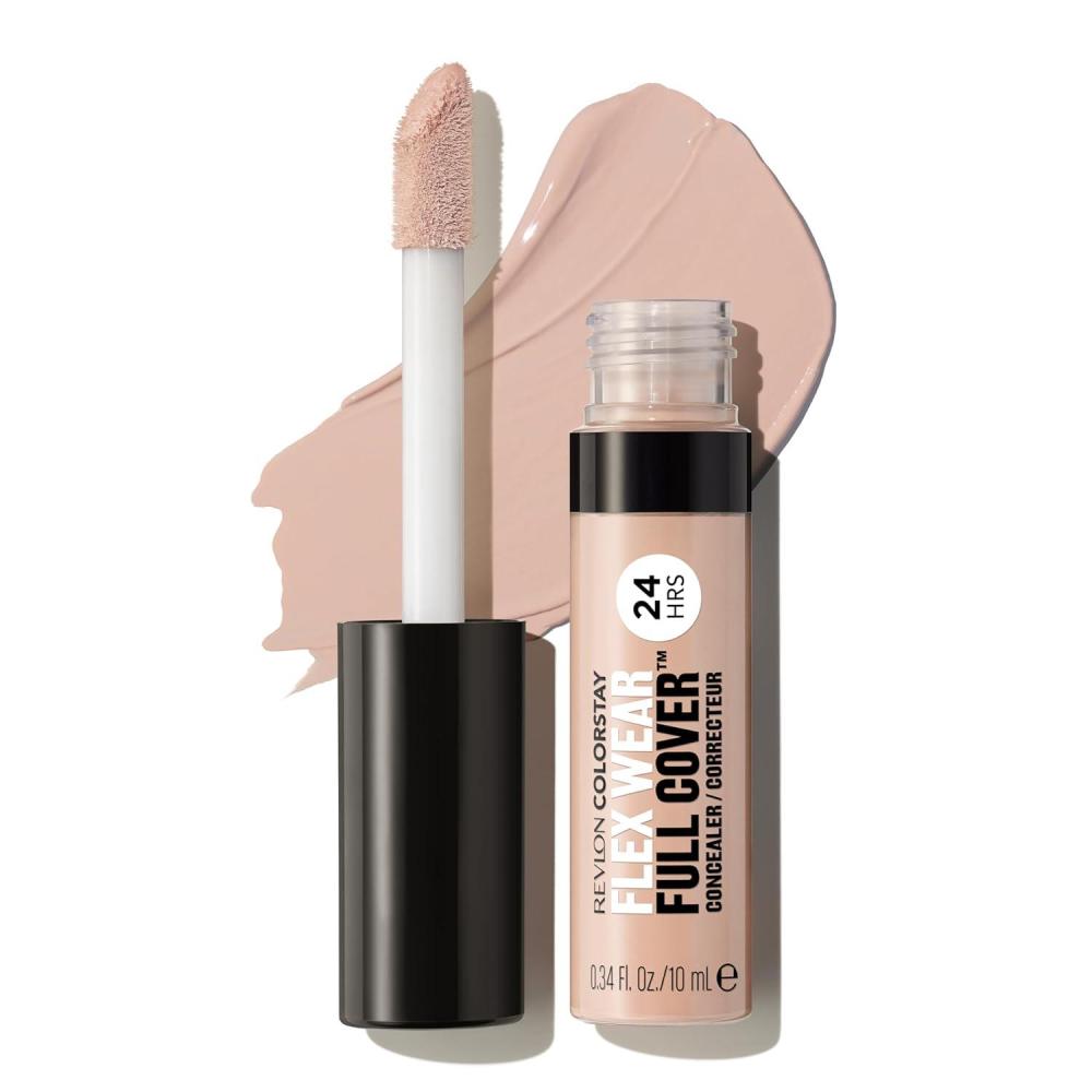 imageRevlon ColorStay Flex Wear Full Cover NonCreasing Concealer Infused with Hyaluronic Acid ampamp Vitamin E Flexible Longwear 060 Deep 034 Fl OzVanilla