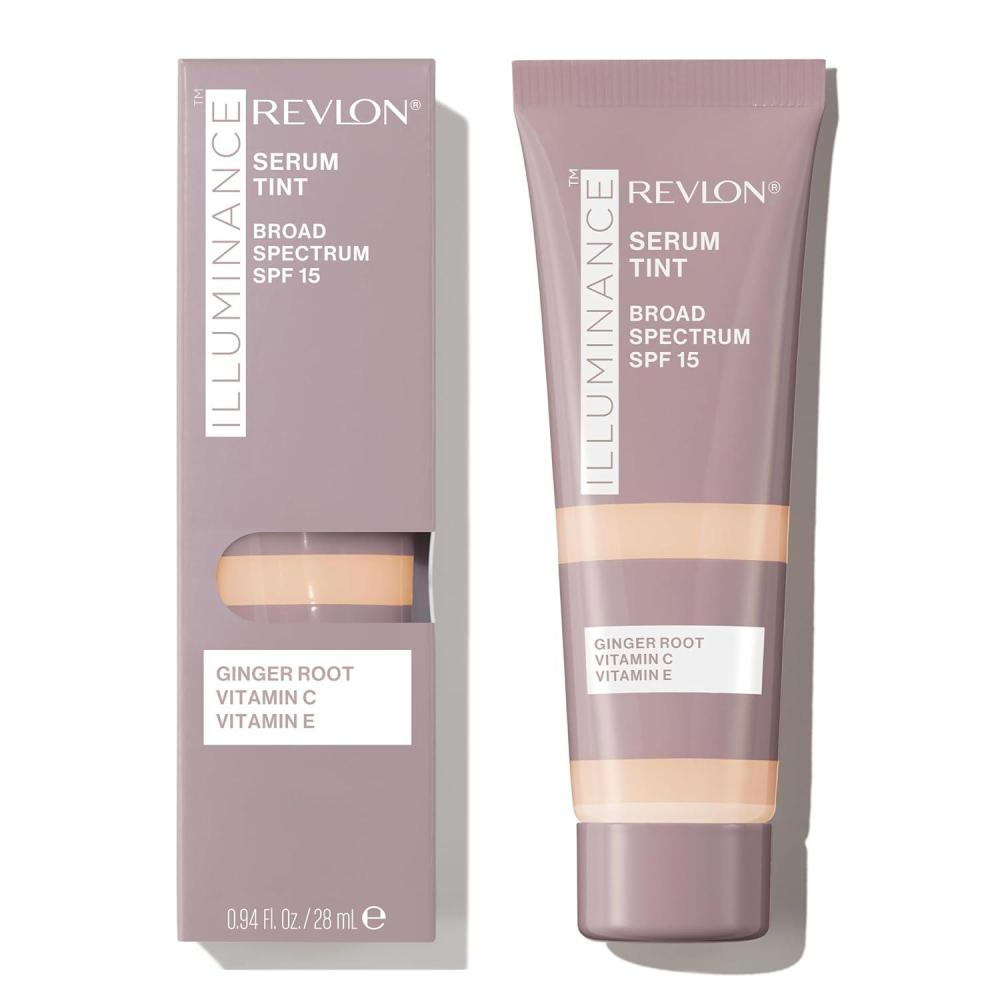 imageRevlon Illuminance Tinted Serum Triple Hyaluronic Acid Evens Out Skin Tone Over Time and Hydrates All Day SPF 15 417 Warm Caramel 094 fl ozCreamy Natural
