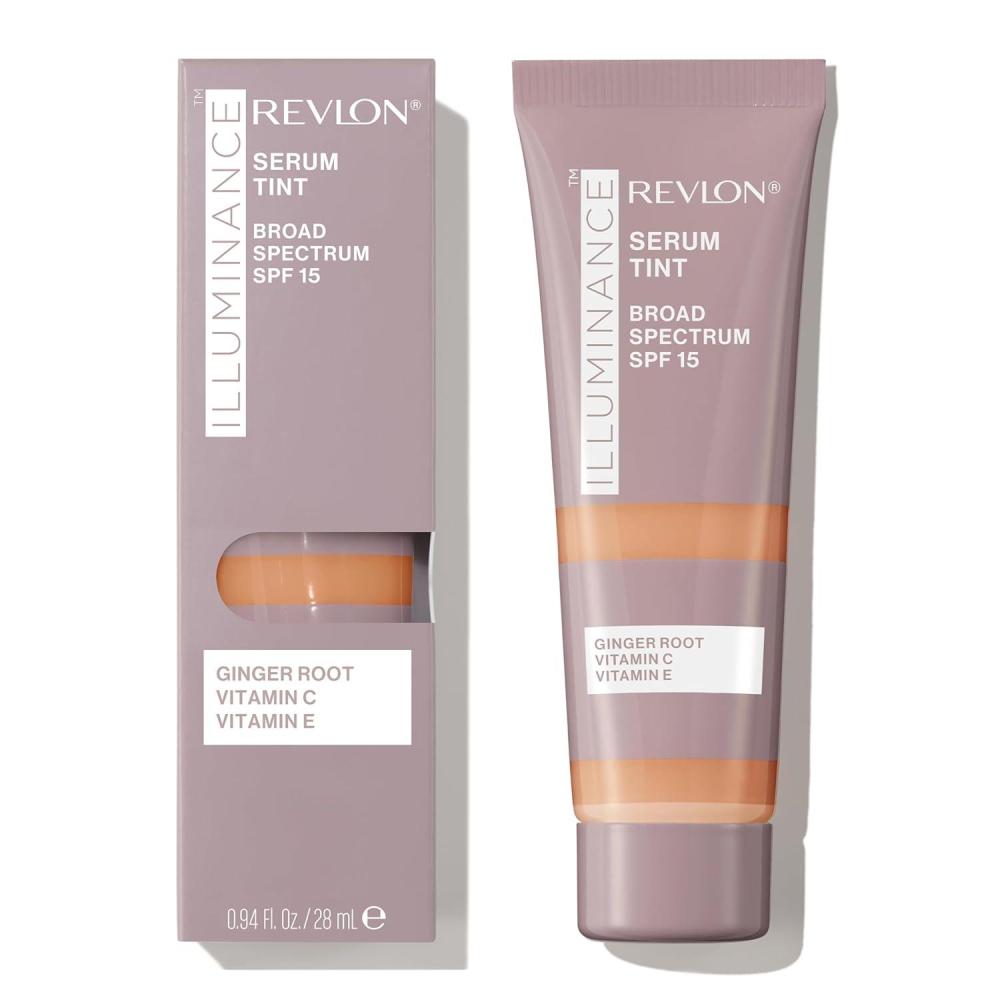 imageRevlon Illuminance Tinted Serum Triple Hyaluronic Acid Evens Out Skin Tone Over Time and Hydrates All Day SPF 15 417 Warm Caramel 094 fl ozLight Warm