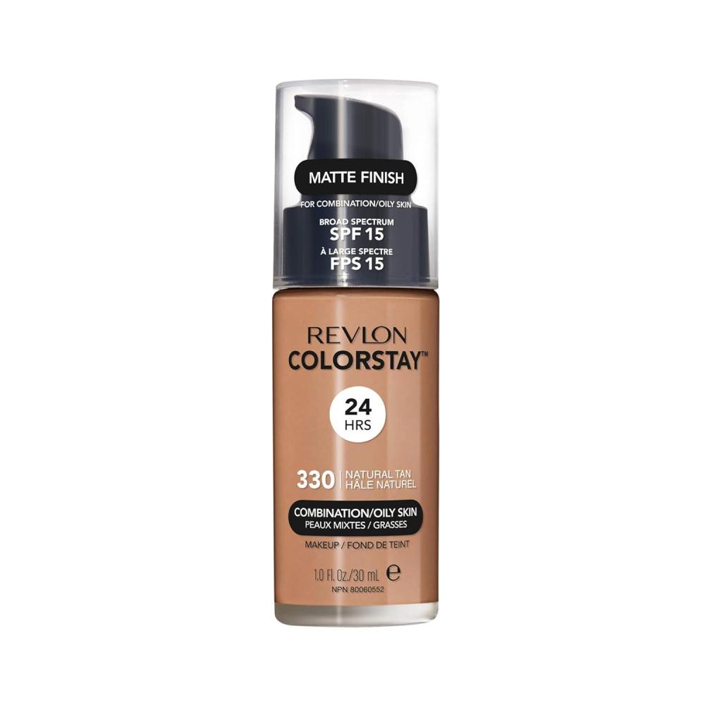 imageRevlon Liquid Foundation ColorStay Face Makeup for Combination ampamp Oily Skin SPF 15 MediumFull Coverage with Matte Finish Light Honey 260 10 oz330 Natural Tan