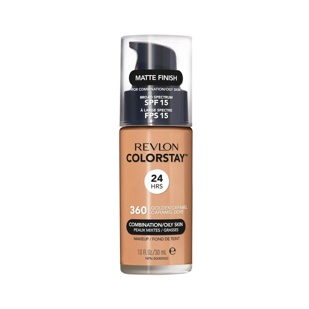 imageRevlon Liquid Foundation ColorStay Face Makeup for Combination ampamp Oily Skin SPF 15 MediumFull Coverage with Matte Finish Light Honey 260 10 oz360 Golden Caramel