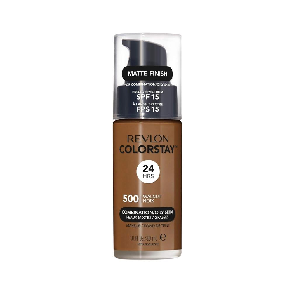 imageRevlon Liquid Foundation ColorStay Face Makeup for Combination ampamp Oily Skin SPF 15 MediumFull Coverage with Matte Finish Light Honey 260 10 oz500 Walnut