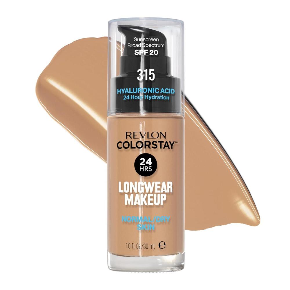 imageRevlon Liquid Foundation ColorStay Face Makeup for Normal ampamp Dry Skin SPF 20 Longwear MediumFull Coverage with Natural Finish 110 Ivory 1 fl oz315 Butterscotch
