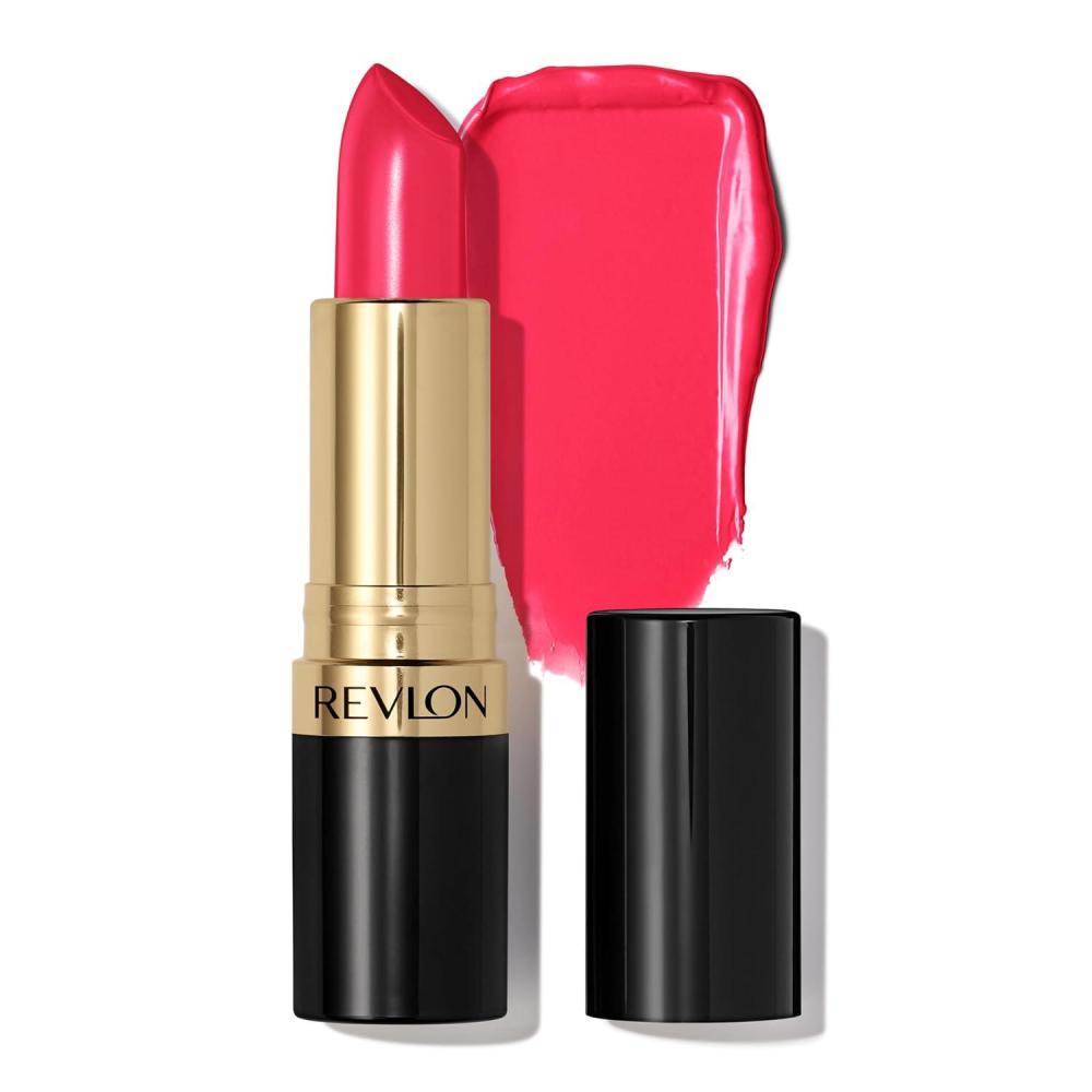 imageRevlon Super Lustrous Lipstick Creamy Formula For Soft FullerLooking Lips Moisturized Feel 778 Pink Promise 015 oz806 Electric Melon