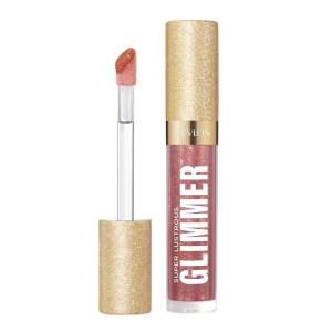 REVLON Super Lustrous Glimmer Gloss, Non-Sticky Lip Gloss, High-Shine Finish, Plant-Based Glitter, 006 Bronze Spark, 0.13 fl oz(005 Glazed Almond)