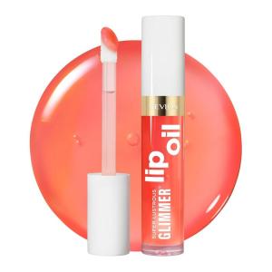 REVLON Super Lustrous Glimmer Lip Oil, Moisturizing & Tinted, Shiny Finish, Made with Plant-Based Squalane, 003 Glow Mama, 0.13 fl oz(002 Miss Coral)