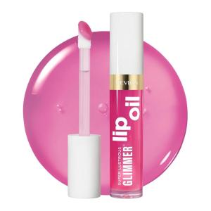 REVLON Super Lustrous Glimmer Lip Oil, Moisturizing & Tinted, Shiny Finish, Made with Plant-Based Squalane, 003 Glow Mama, 0.13 fl oz(004 Gone Rose)