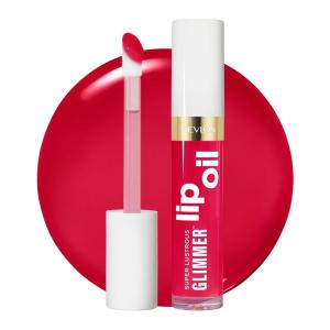 REVLON Super Lustrous Glimmer Lip Oil, Moisturizing & Tinted, Shiny Finish, Made with Plant-Based Squalane, 003 Glow Mama, 0.13 fl oz(009 Boiling Point)