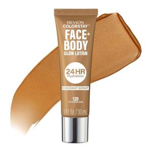 Revlon ColorStay Face & Body Glow Lotion, Hydrating Glow Moisturizer, 24HR Hydration, Illuminating Luminizing Shimmer, 120 It’s Giving Sun(120 It’s Giving Sun)