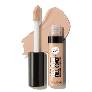 Revlon ColorStay Flex Wear, Full Cover Non-Creasing Concealer, Infused with Hyaluronic Acid & Vitamin E, Flexible Longwear, 060 Deep, 0.34 Fl Oz(026 Crème Brulee)