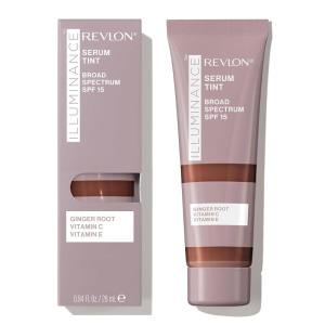 Revlon Illuminance Tinted Serum, Triple Hyaluronic Acid, Evens Out Skin Tone Over Time and Hydrates All Day, SPF 15, 417 Warm Caramel, 0.94 fl oz.(Rich Mahogany)