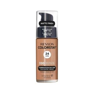 Revlon Liquid Foundation, ColorStay Face Makeup for Combination & Oily Skin, SPF 15, Medium-Full Coverage with Matte Finish, Light Honey (260), 1.0 oz(330 Natural Tan)