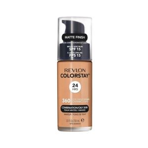 Revlon Liquid Foundation, ColorStay Face Makeup for Combination & Oily Skin, SPF 15, Medium-Full Coverage with Matte Finish, Light Honey (260), 1.0 oz(360 Golden Caramel)