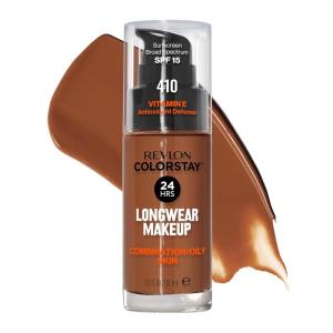 Revlon Liquid Foundation, ColorStay Face Makeup for Combination & Oily Skin, SPF 15, Medium-Full Coverage with Matte Finish, Light Honey (260), 1.0 oz(410 Cappuccino)