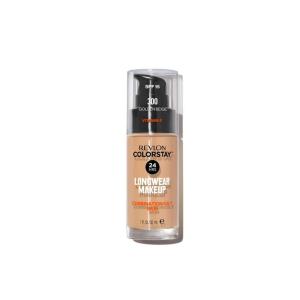 Revlon Liquid Foundation, ColorStay Face Makeup for Combination & Oily Skin, SPF 15, Medium-Full Coverage with Matte Finish, Light Honey (260), 1.0 oz(Golden Beige (300))