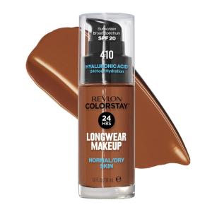 Revlon Liquid Foundation, ColorStay Face Makeup for Normal & Dry Skin, SPF 20, Longwear Medium-Full Coverage with Natural Finish, 110 Ivory, 1 fl oz(410 Cappuccino)