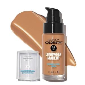 Revlon Liquid Foundation, ColorStay Face Makeup for Normal & Dry Skin, SPF 20, Longwear Medium-Full Coverage with Natural Finish, 110 Ivory, 1 fl oz(True Beige)