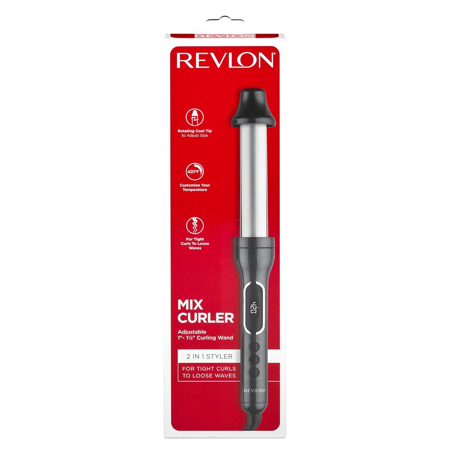 imageREVLON Adjustable Barrel 2 in 1 Curling Wand 1 and 112 inch1 and 1 inch Pack of 2