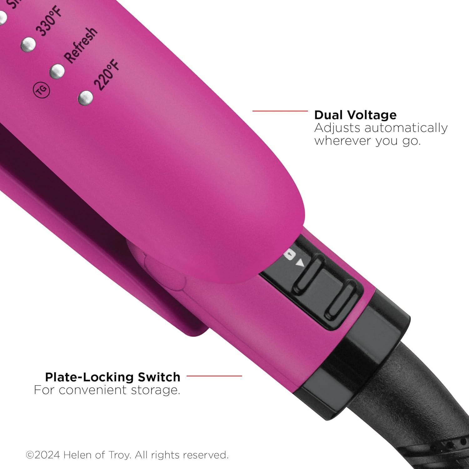 imageREVLON Ceramic Tourmaline 1quot Flat Iron Hair Straightener Evenly Distributes Heat for Less Damage 5 Preset Temperatures for All Hair Types