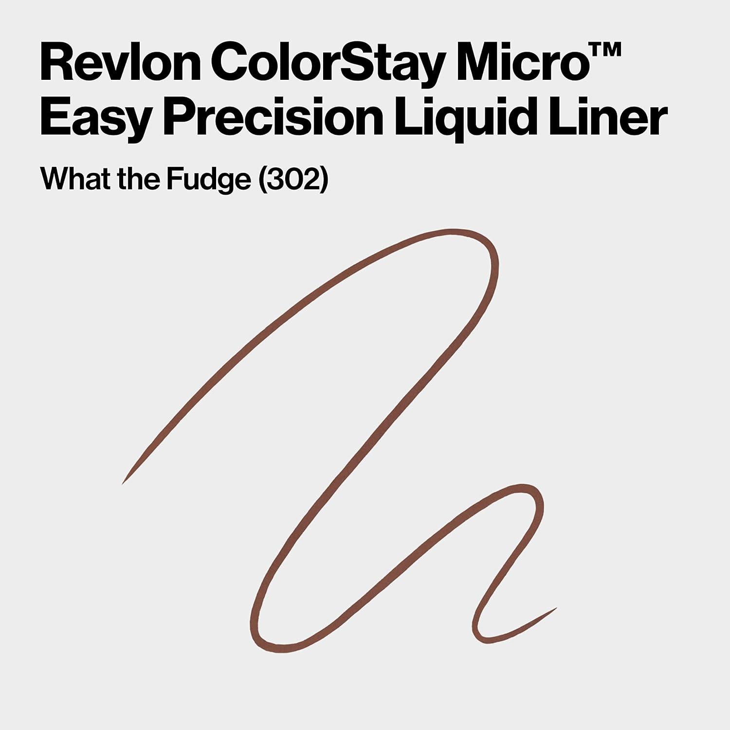 imageREVLON ColorStay Micro Easy Precision Liquid Eyeliner Waterproof Smudgeproof Longwearing with Felt Tip Applicator 301 Blackout 0057 fl oz302 What the Fudge Pack of 1