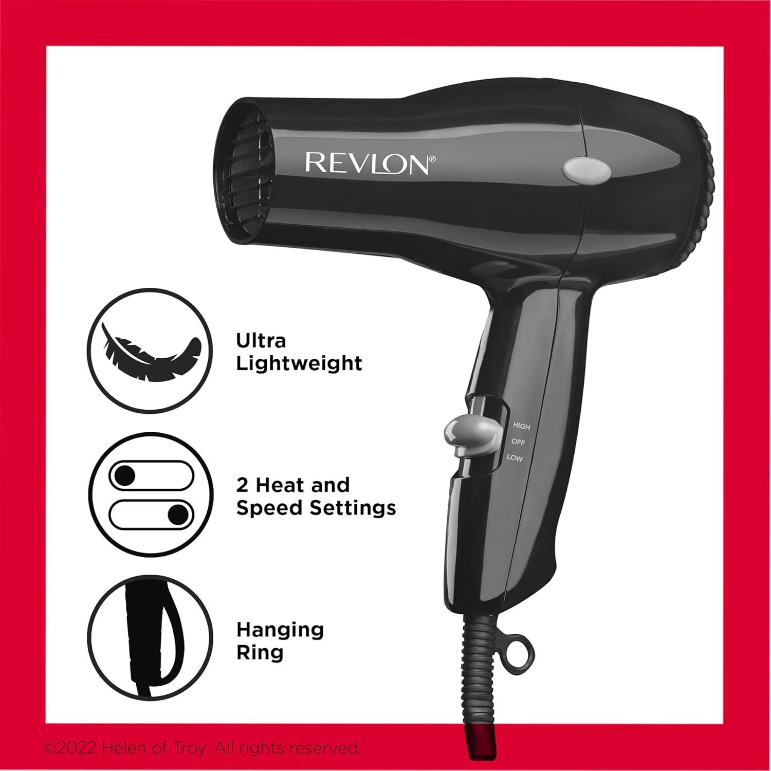 imageREVLON Compact Hair Dryer 1875W Lightweight Design Perfect for Travel YellowBlack
