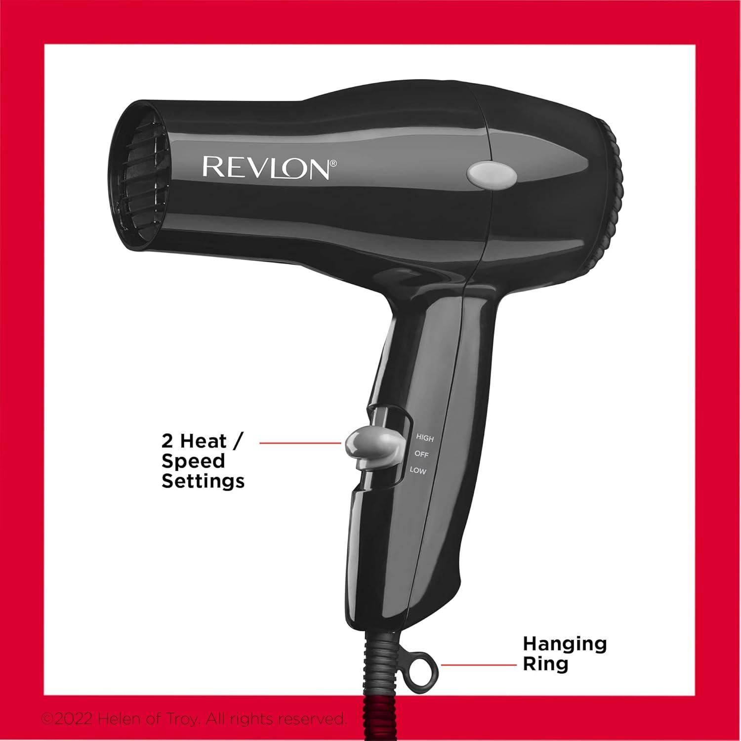 imageREVLON Compact Hair Dryer 1875W Lightweight Design Perfect for Travel YellowBlack