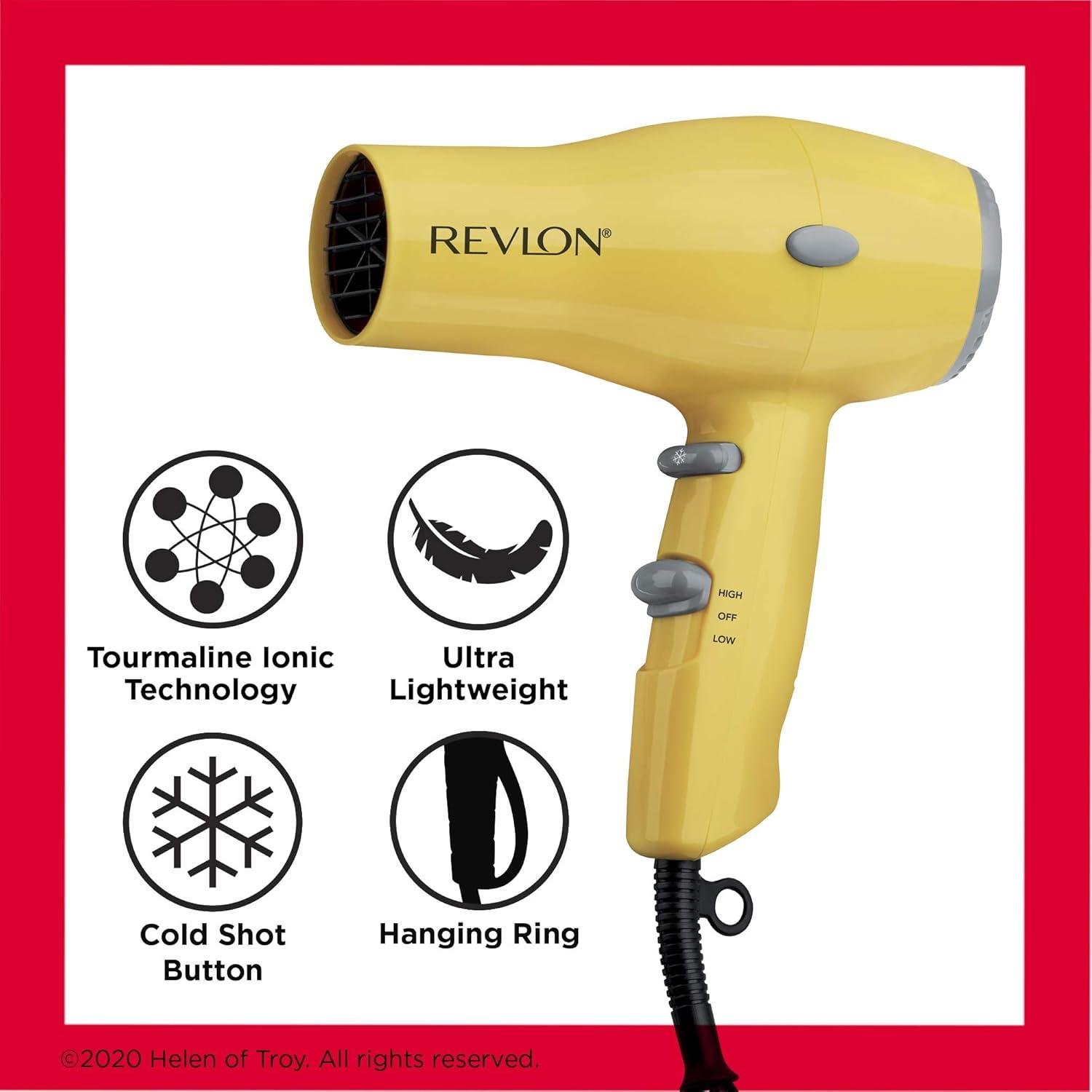 imageREVLON Compact Hair Dryer 1875W Lightweight Design Perfect for Travel YellowYellow