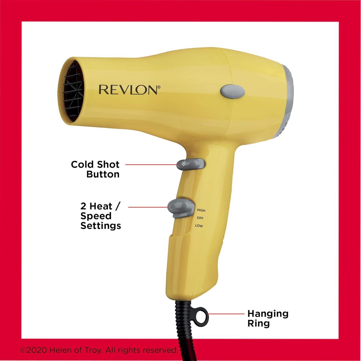 imageREVLON Compact Hair Dryer 1875W Lightweight Design Perfect for Travel YellowYellow