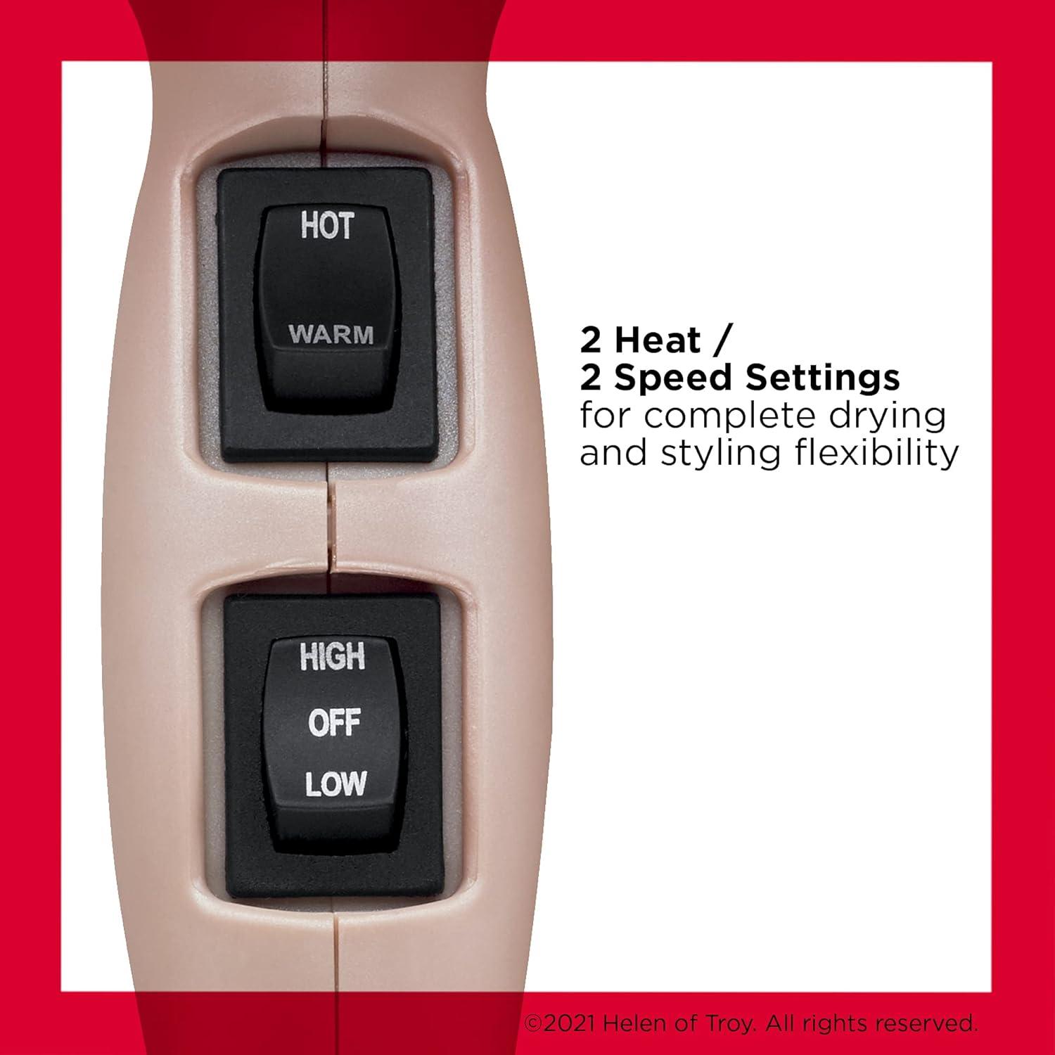 imageREVLON Infrared Hair Dryer with Diffuser ampamp Concentrator Ionic Ceramic Blow Dryer for Frizz Control Shine Soft Hair ampamp Moisture Protection 1875W Professional SalonQuality WhiteRose Gold