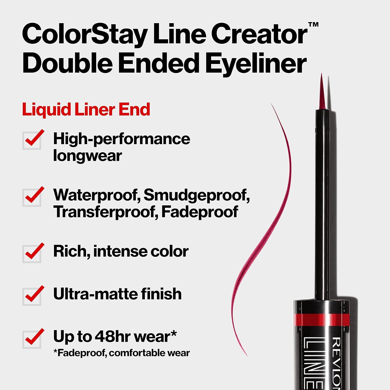 imageREVLON Liquid Eyeliner ampamp Smoky Kohl Pencil ColorStay Line Creator Eye Makeup Waterproof ampamp Transferproof Blackout 0004 oz152 Leathercraft