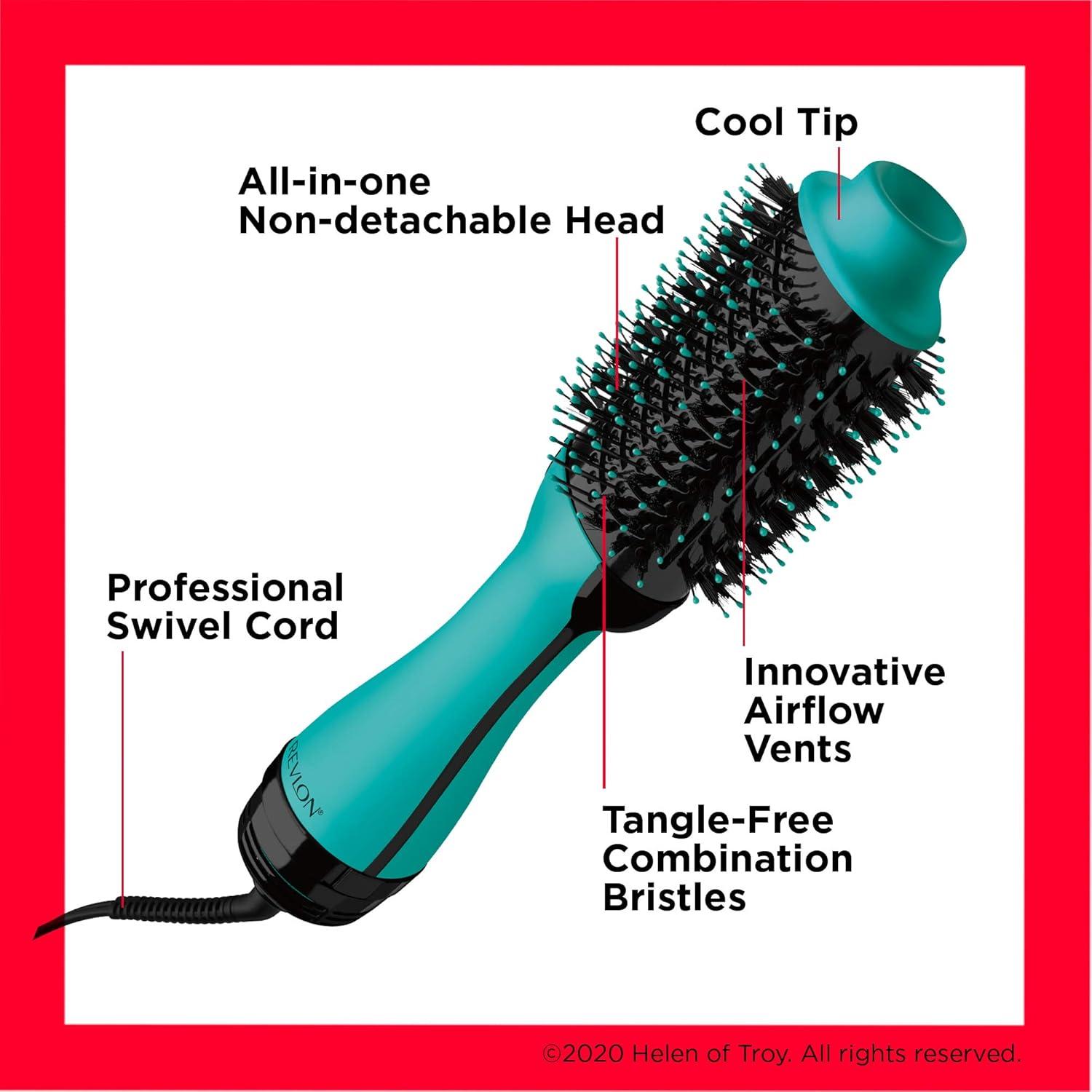 imageREVLON One Step Volumizer PLUS Hair Dryer and Styler More Volume Less Damage and More Styling Control for Easy and Fast SalonStyle Blowouts Plus Travel Friendly BlackTeal