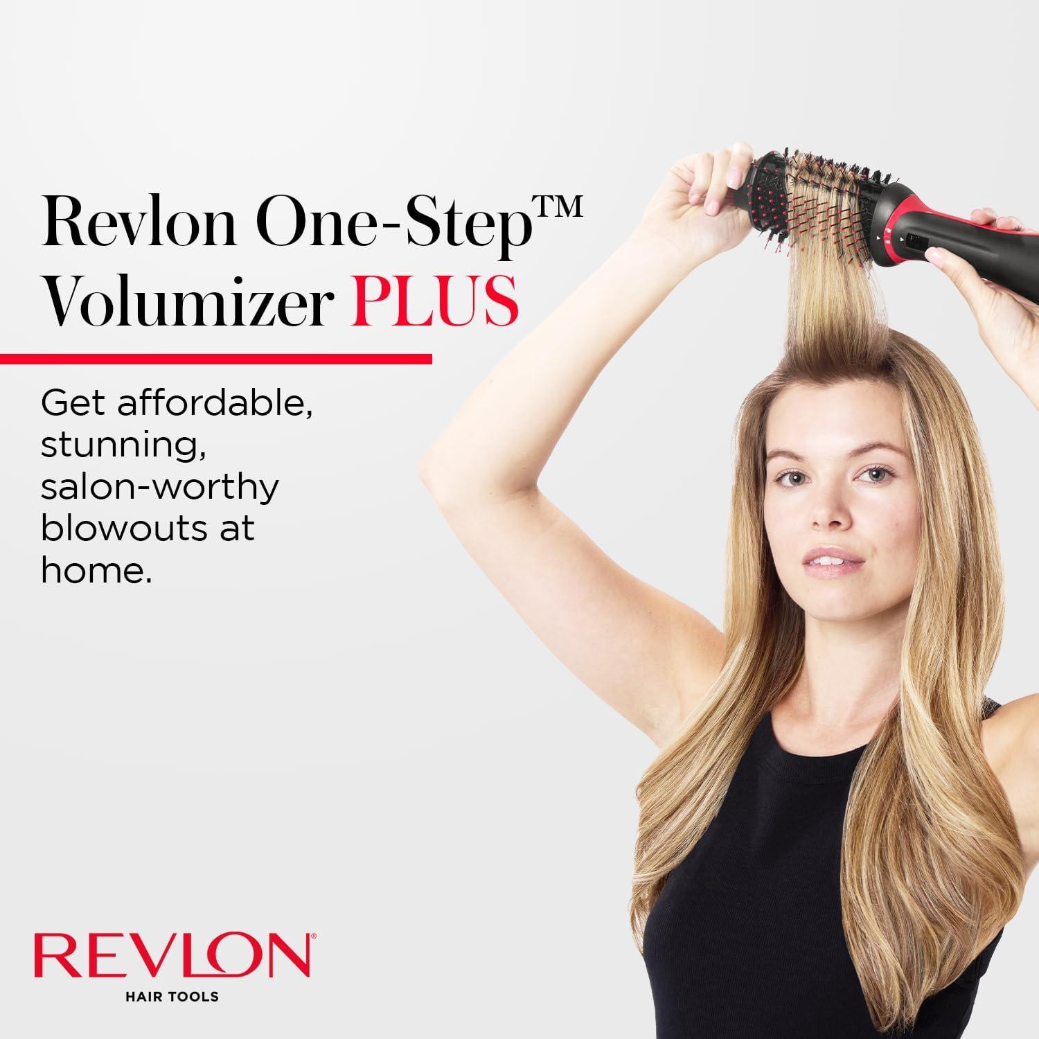 imageREVLON One Step Volumizer PLUS Hair Dryer and Styler More Volume Less Damage and More Styling Control for Easy and Fast SalonStyle Blowouts Plus Travel Friendly BlackBlack Red