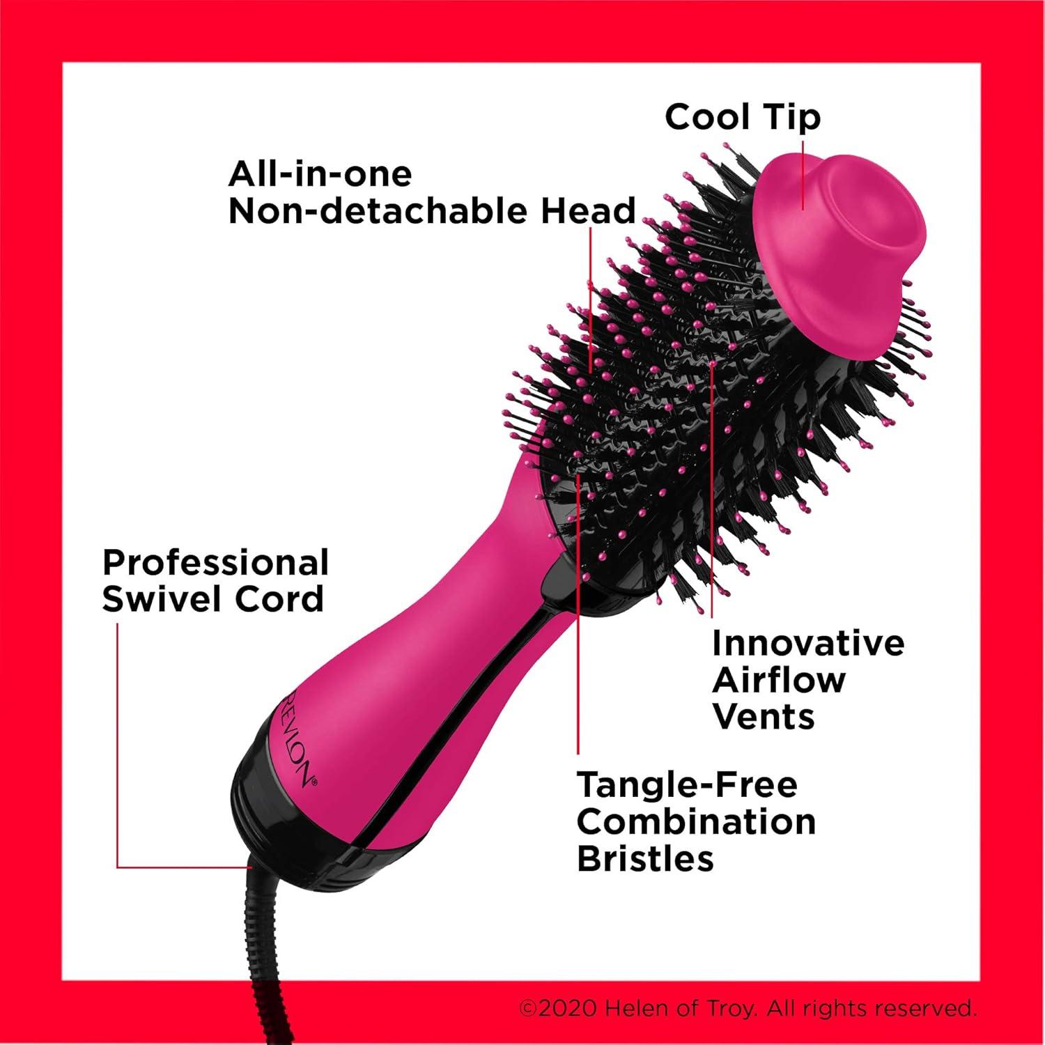 imageREVLON One Step Volumizer PLUS Hair Dryer and Styler More Volume Less Damage and More Styling Control for Easy and Fast SalonStyle Blowouts Plus Travel Friendly BlackPink