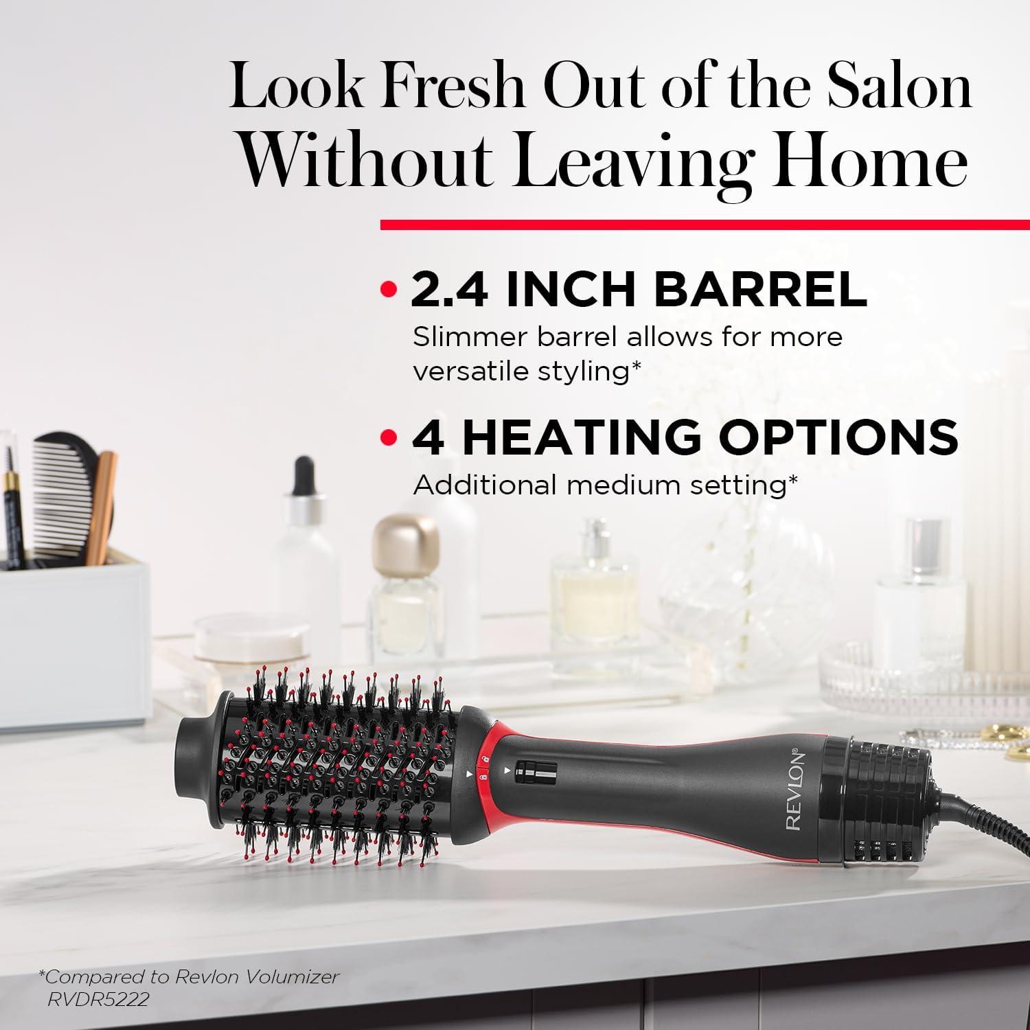 imageREVLON One Step Volumizer PLUS Hair Dryer and Styler More Volume Less Damage and More Styling Control for Easy and Fast SalonStyle Blowouts Plus Travel Friendly BlackBlack Red