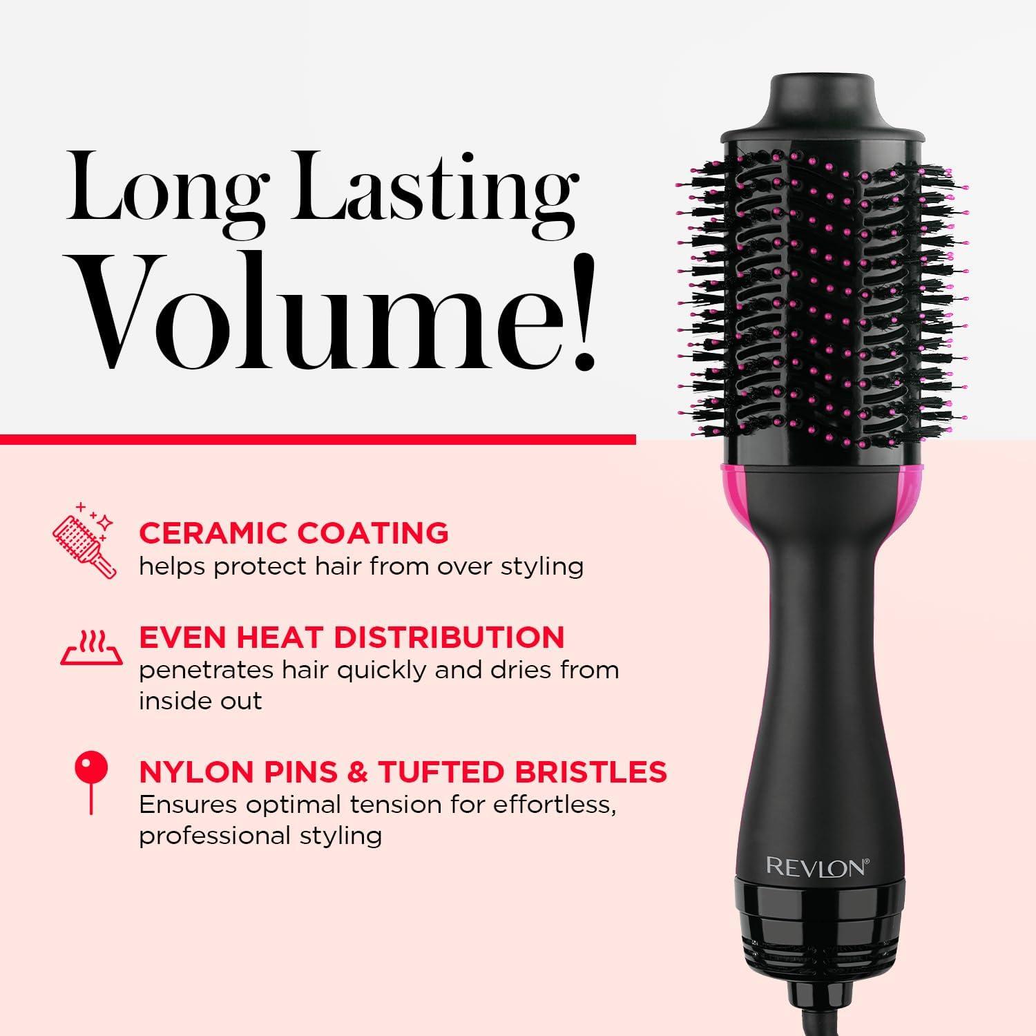 imageREVLON One Step Volumizer PLUS Hair Dryer and Styler More Volume Less Damage and More Styling Control for Easy and Fast SalonStyle Blowouts Plus Travel Friendly BlackBlack