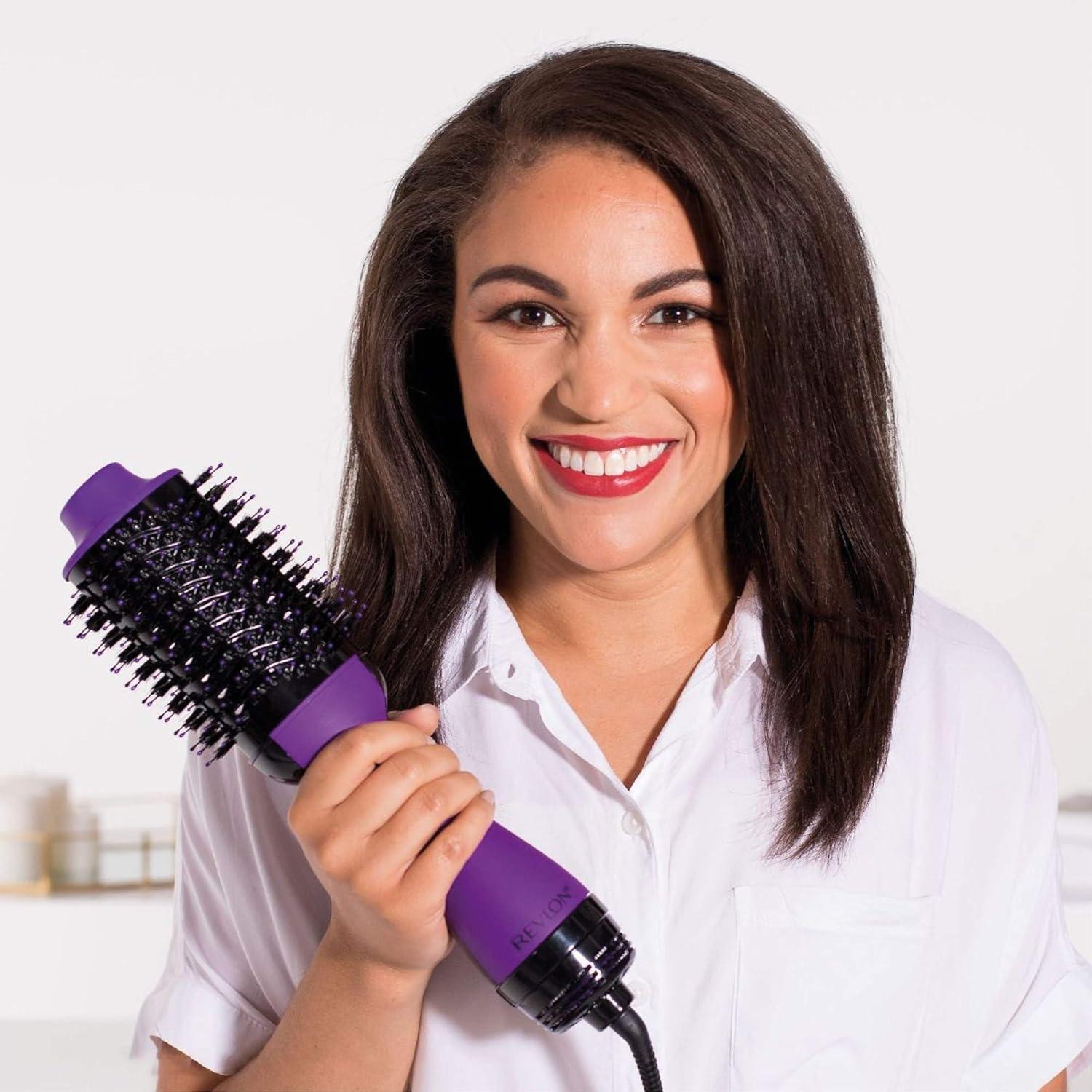 imageREVLON One Step Volumizer PLUS Hair Dryer and Styler More Volume Less Damage and More Styling Control for Easy and Fast SalonStyle Blowouts Plus Travel Friendly BlackPurple