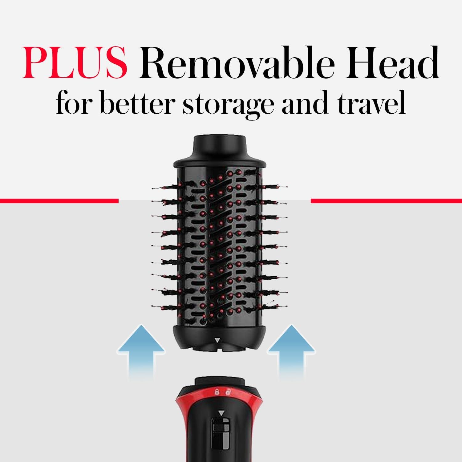 imageREVLON One Step Volumizer PLUS Hair Dryer and Styler More Volume Less Damage and More Styling Control for Easy and Fast SalonStyle Blowouts Plus Travel Friendly BlackBlack Red