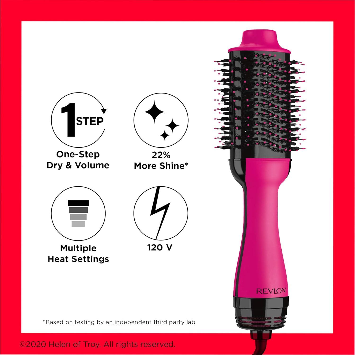 imageREVLON One Step Volumizer PLUS Hair Dryer and Styler More Volume Less Damage and More Styling Control for Easy and Fast SalonStyle Blowouts Plus Travel Friendly BlackPink